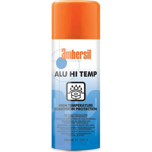 AMBERSIL AMBERSIL Alu Hi?Temp Spray - 400ml Aerosol, Aluminium Pigment, Corrosion Protection up to 600°C Qty 1