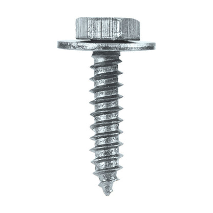 Sheet Metal Screws - Captive Washer, No. 8 x 3/4" (4.2 x 19mm), Zinc Plated Steel, DIN 7976 Pack of 100