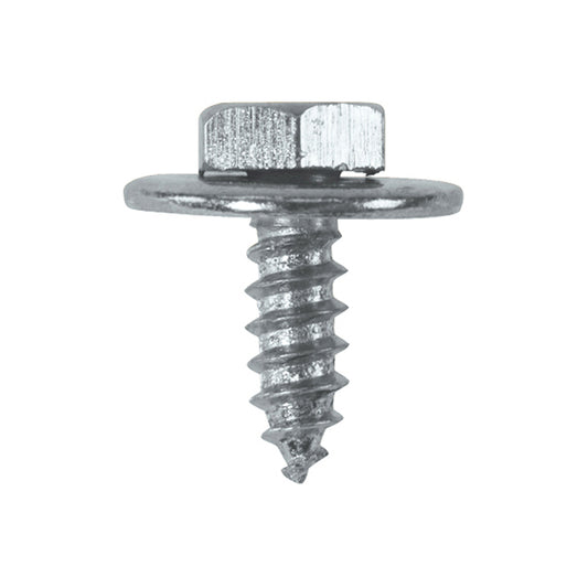 Sheet Metal Screws - Captive Washer, No. 10 x 1/2" (4.8 x 13mm), Zinc Plated Steel, DIN 7976 Pack of 100