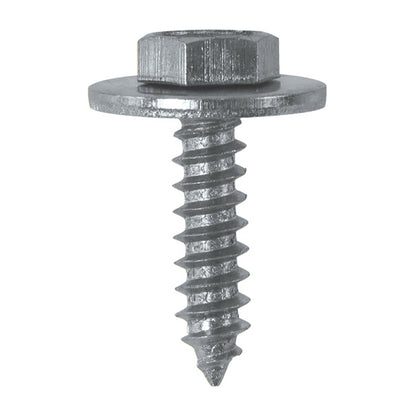Sheet Metal Screws - Captive Washer, No. 10 x 3/4" (4.8 x 19mm), Zinc Plated Steel, DIN 7976 Pack of 100
