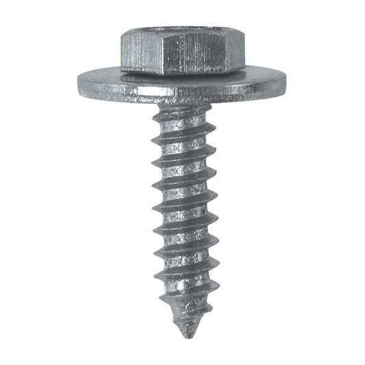 Sheet Metal Screws - Captive Washer, No. 10 x 3/4" (4.8 x 19mm), Zinc Plated Steel, DIN 7976 Pack of 100