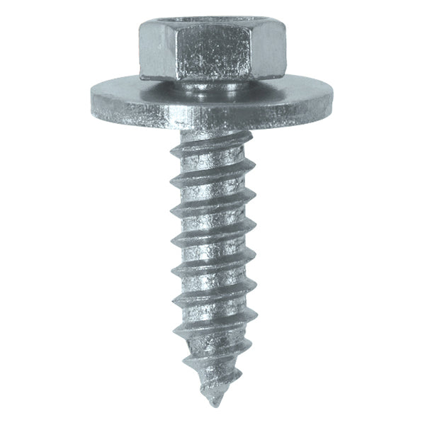 Sheet Metal Screws - Captive Washer, No. 12 x 3/4" (5.5 x 19mm), Zinc Plated Steel, DIN 7976 Pack of 100