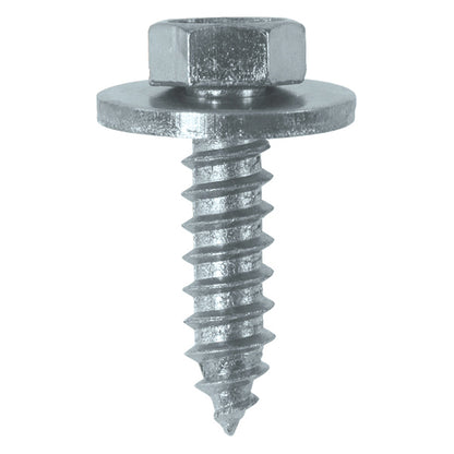 Sheet Metal Screws - Captive Washer, No. 12 x 3/4" (5.5 x 19mm), Zinc Plated Steel, DIN 7976 Pack of 100