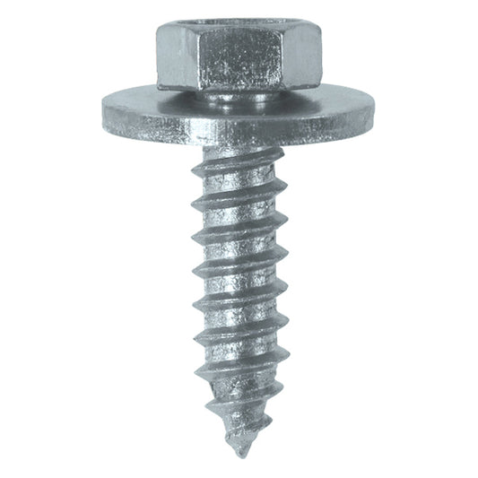 Sheet Metal Screws - Captive Washer, No. 12 x 3/4" (5.5 x 19mm), Zinc Plated Steel, DIN 7976 Pack of 100