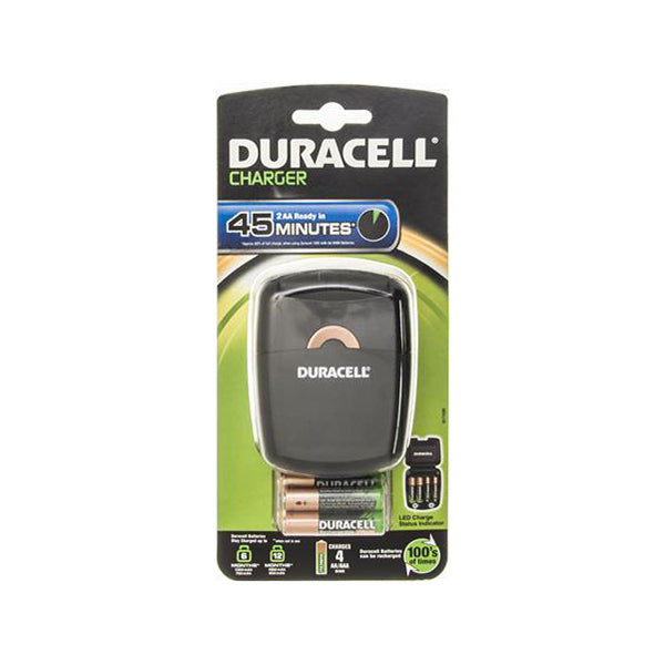 Duracell 45?Minute Charger With 2 xAA (1300mAh) & 2 xAAA (750mAh) NiMH Batteries Qty 1 Set