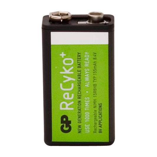 GP ReCyko+ Rechargeable Battery - 9V (8.4V), 200mAh NiMH, Pre?Charged, Long Retention Pack of 1