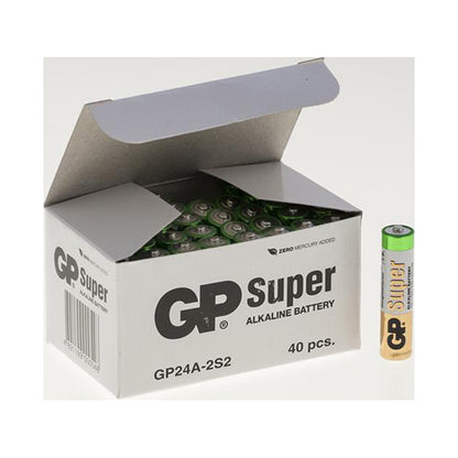 GP Super Alkaline Battery - Size AAA (LR03), 1.5V (MN2400) Box of 100 x 2