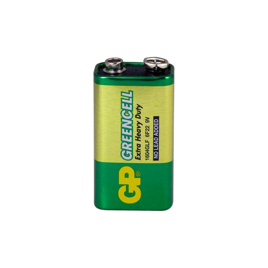 GP Extra Heavy Duty Battery - 9V (1604G/PP3S), 9V (PP3S, 6F22) Qty 10 x 1