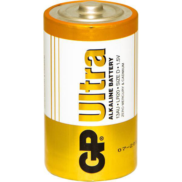 GP Alkaline Battery - Size D (13A), 1.5V (MN1300, LR20) Box of 10 x 2