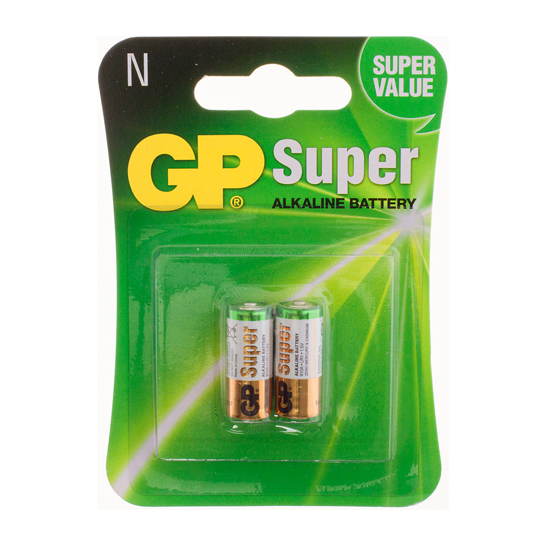 GP Alkaline Battery - Size N (910A), 1.5V (MN9100, LR1), For Pagers Box of 10 x 2