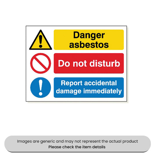 Danger Asbestos Foamex 480X360mm Pack Qty 1
