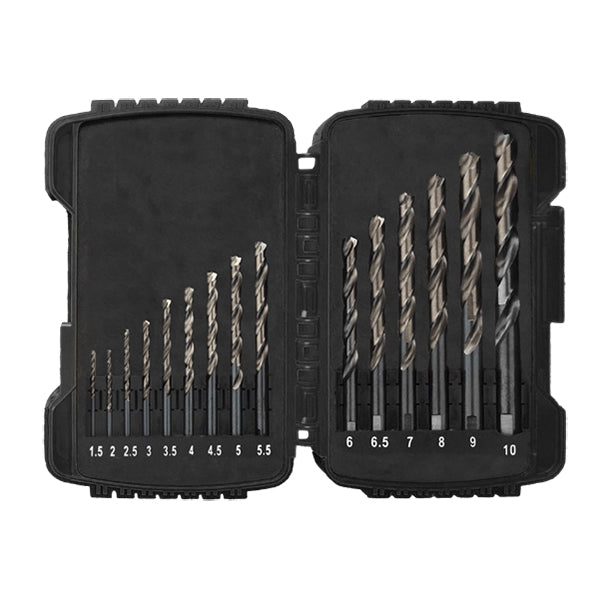Abracs HSS-G Drill Bit Set 15pc Split Point Precision Grip Accuracy Qty 1 Set