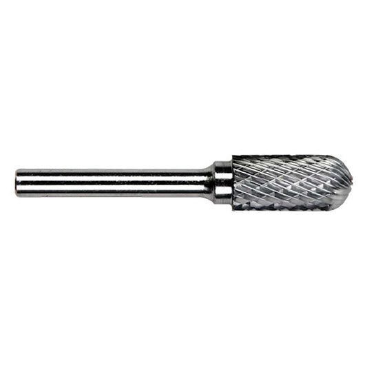 ABRACS Carbide Burr - Shape C, Cylindrical Ball Nose, Ø12 x L25mm Head, Ø6mm Shaft, L65mm Total Qty 1