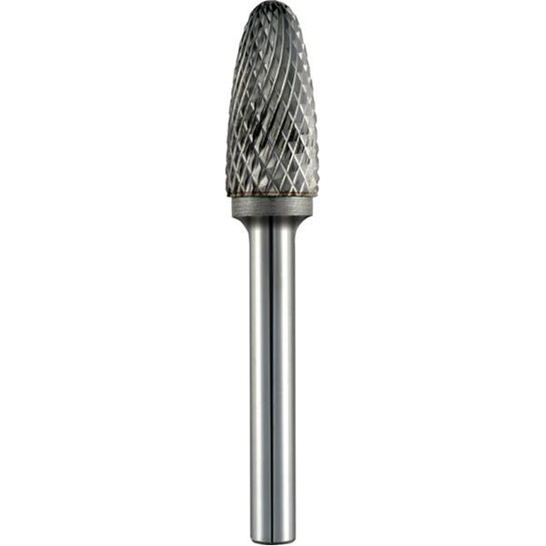 ALPEN Carbide Burr - Arc Round Nose, Ø6mm Head, L65mm, Ø6mm Shaft, Tungsten Carbide, Universal No.6 Cut Qty 1
