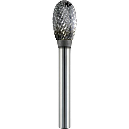 ALPEN Carbide Burr - Oval, Ø10mm Head, L61mm, Ø6mm Shaft, Tungsten Carbide, Universal No.6 Cut Qty 1