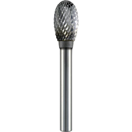 ALPEN Carbide Burr - Oval, Ø10mm Head, L61mm, Ø6mm Shaft, Tungsten Carbide, Universal No.6 Cut Qty 1