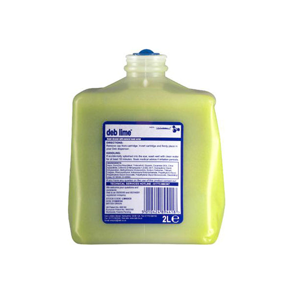 DEB Lime Cartridges 2L Medium Duty Cream Hand Cleaner with Lime Extracts Qty 4