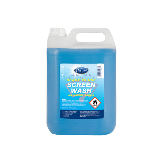 Decosol Ready Mix Screenwash 5L Non?Smear Works to -3.5°C Pack of 2