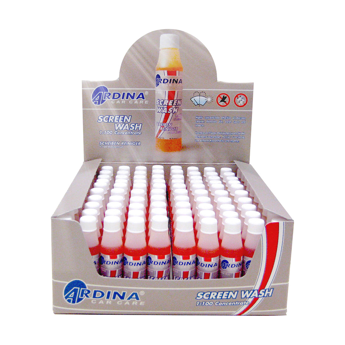 Ardina Screen Wash Concentrate 32ml Bottle Makes 3 Litres Box of 25