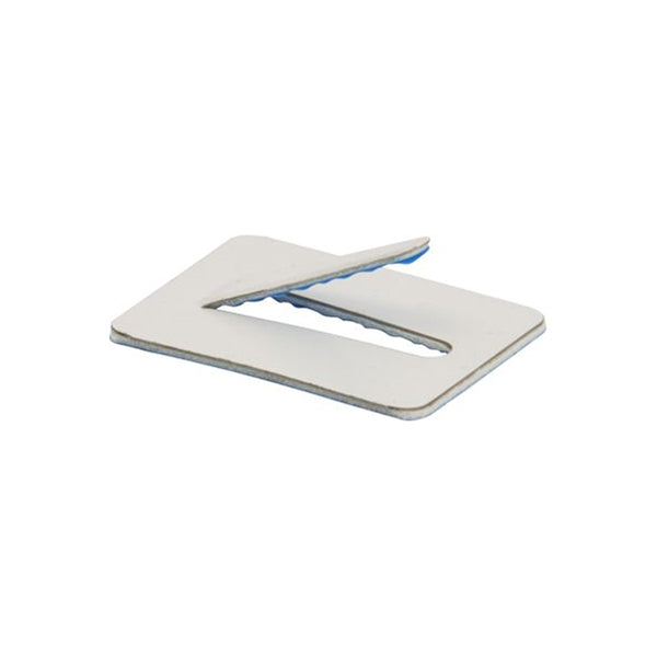 Cable Clips Self-Adhesive Metal - Medium Size, White Coated Steel Pack of 100