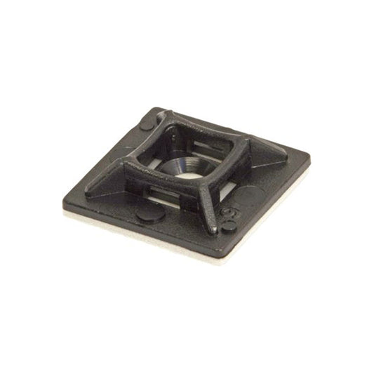 Cable Tie Base Self-Adhesive 19x19mm - For 3.5mm Tie, Black Pack of 50