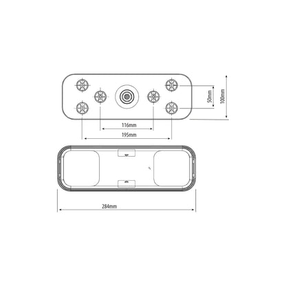 LED Tail Lamp - Multifunction, 12?24V, Stop/Tail/Indicator/Reverse, ABS Housing, Polycarbonate Lens, IP67, ECE Reg 3/6/7/23, Includes Reflector Qty 1