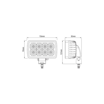 LED Worklamp - 6" Adjustable, 12?28V, 1700Lm, Aluminium Housing, Acrylic Lens, IP67, EMC Approved Qty 1