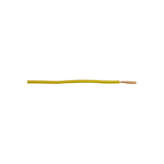 Thin Wall Single Cable - 2mm, Yellow, 28/0.30 Strand, 50m Roll, 25A, ISO 6722 Class B, For Headlamps & Heaters Length 50 m