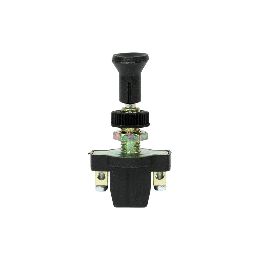 Push/Pull Switch - Long Neck, Fits Ø8mm Hole, 49–65.5mm Size, 16A @12V, 8A @24V, Screw Terminals Pack of 10