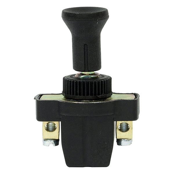 Push/Pull Switch - Short Neck, Fits Ø8mm Hole, 48.5–55mm Size, 16A @12V, 8A @24V, Screw Terminals Pack of 10