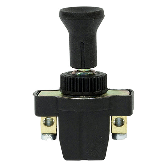 Push/Pull Switch - Short Neck, Fits Ø8mm Hole, 48.5–55mm Size, 16A @12V, 8A @24V, Screw Terminals Pack of 10