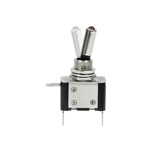 LED Metal Toggle Switch - Red, 12V, Heavy Duty, 25A, Silver Contacts Pack of 10
