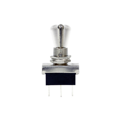 Metal Toggle Switch - 12V, Flash/Off/Flash, Fits Ø12.5mm Hole, 25A, Heavy Duty, Silver Contacts Pack of 10