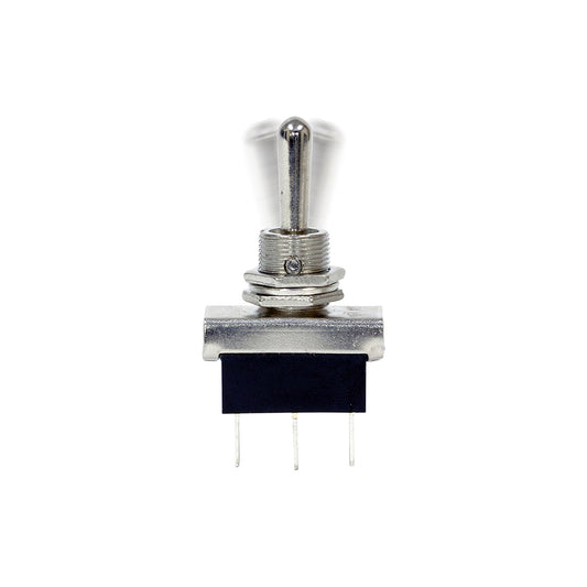 Metal Toggle Switch - 12V, Flash/Off/Flash, Fits Ø12.5mm Hole, 25A, Heavy Duty, Silver Contacts Pack of 10