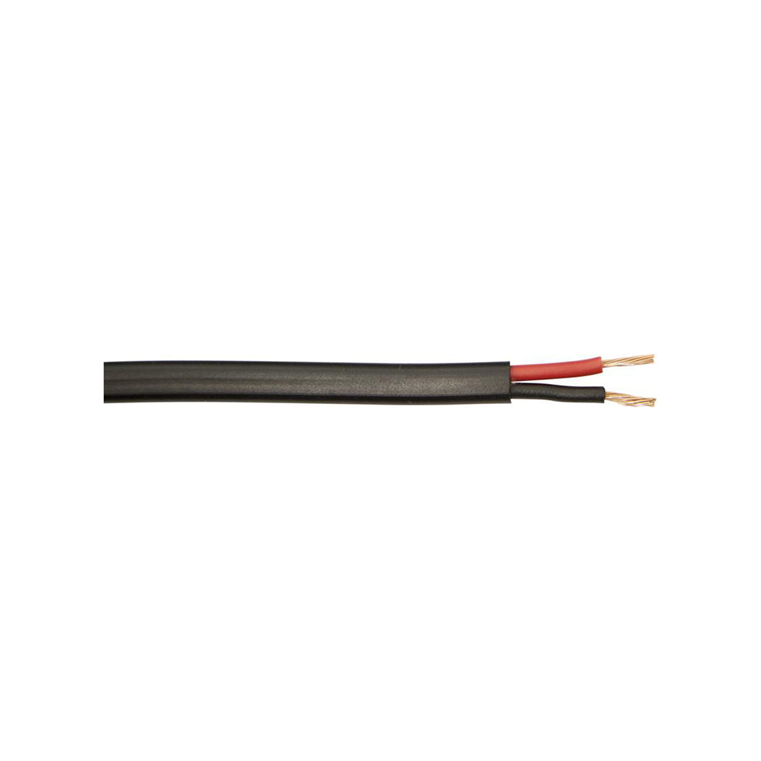 Thick Wall Flat Twin Cable - 2 x 1mm, Black Outer, 30m Roll, 8.75A, For Commercial Applications Length 30 m