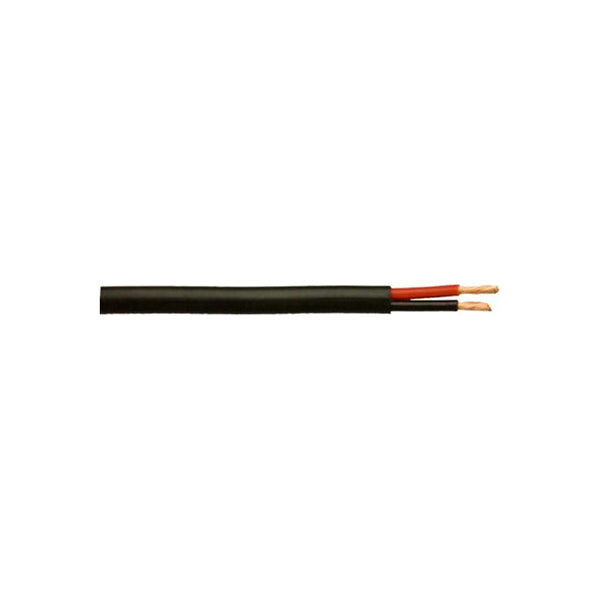 Thin Wall Flat Twin Cable - 2 x 2mm, Black Outer, 30m Roll, 25A, ISO 6722 Class B, 70°C Rated Length 30 m