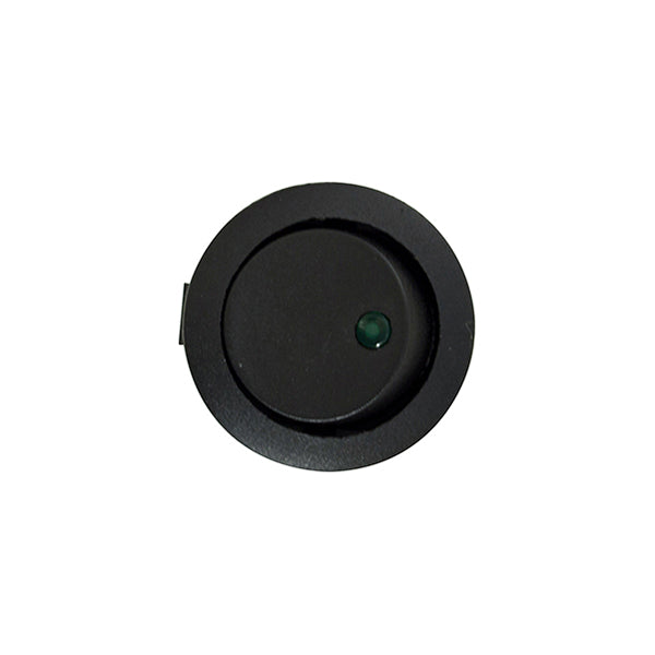 LED Spot Rocker Switch 12V Green Fits Ø12.5mm Hole 16A 6.3mm Blade Terminals Pack of 10
