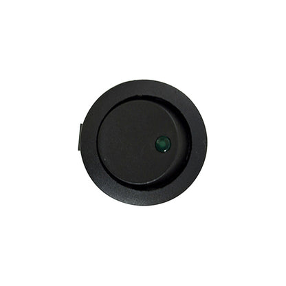 LED Spot Rocker Switch 12V Green Fits Ø12.5mm Hole 16A 6.3mm Blade Terminals Pack of 10