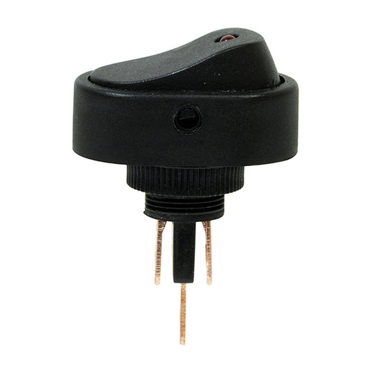 LED Rocker Switch - 12V, Red, Fits Ø12.5mm Hole, 16A, 6.3mm Blade Terminals Pack of 10