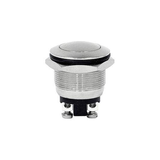 Push Button Switch - 12V, Brass, Fits Ø19mm Hole, 20A, Vandal Resistant, Zinc Plated Pack of 5