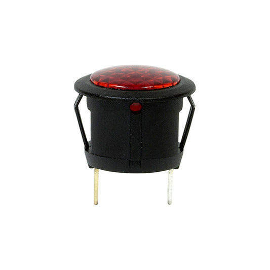LED Warning Lights - Red, Fits Ø20mm Hole, 6.3mm Blade Terminals Pack of 10