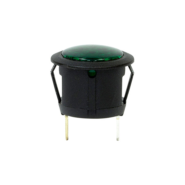 LED Warning Lights - Green, Fits Ø20mm Hole, 6.3mm Blade Terminals Pack of 10