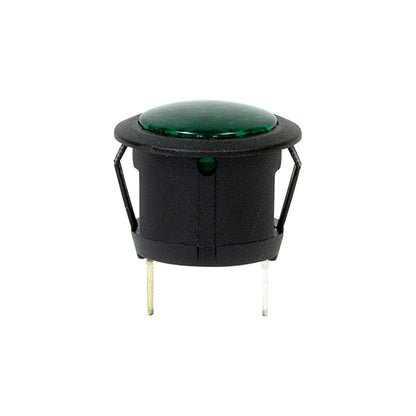 LED Warning Lights - Green, Fits Ø20mm Hole, 6.3mm Blade Terminals Pack of 10