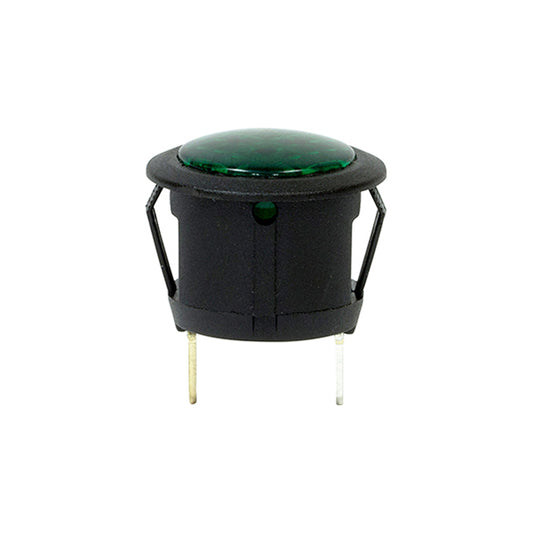 LED Warning Lights - Green, Fits Ø20mm Hole, 6.3mm Blade Terminals Pack of 10