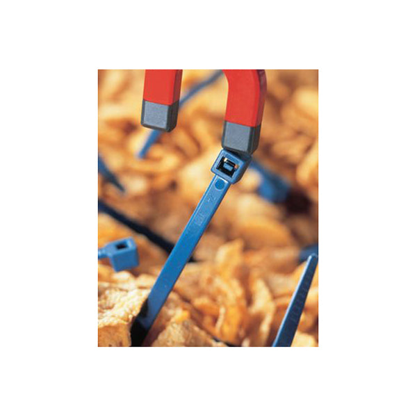 HellermannTyton Metal Content Cable Tie 150mm x 3.5mm Blue Nylon Detectable Pack of 100
