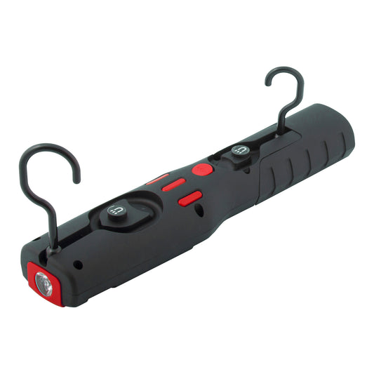 VISION VISION Flex Mag Hand Lamp/Torch - 300 Lumens, Black/Red, Mains & Vehicle Charging, Magnetic Base Qty 1