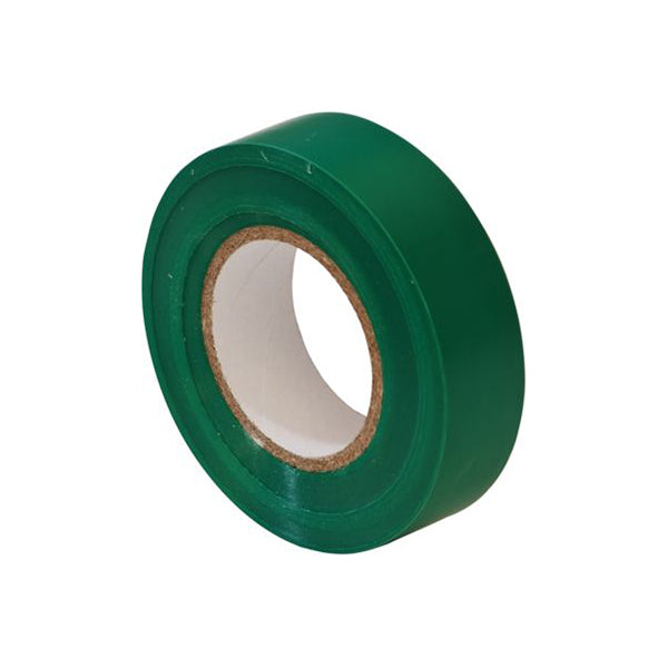 PVC Insulation Tape 19mm x 20m - Green, Flame Retardant BS EN 60454 Type 2 Pack of 10