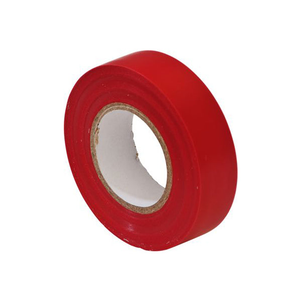 PVC Insulation Tape 19mm x 20m - Red, Flame Retardant BS EN 60454 Type 2 Pack of 10