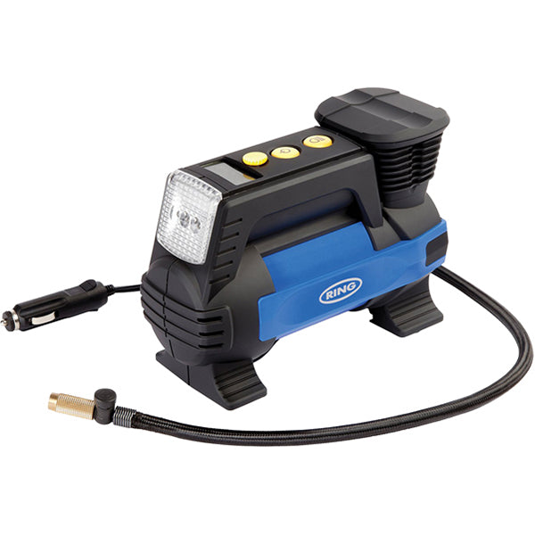 RING Digital 4x4 Inflator - 12V, Auto Stop, LED Light, Inflates SUV Tyre in 5 Minutes Qty 1