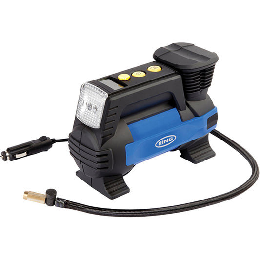 RING Digital 4x4 Inflator - 12V, Auto Stop, LED Light, Inflates SUV Tyre in 5 Minutes Qty 1